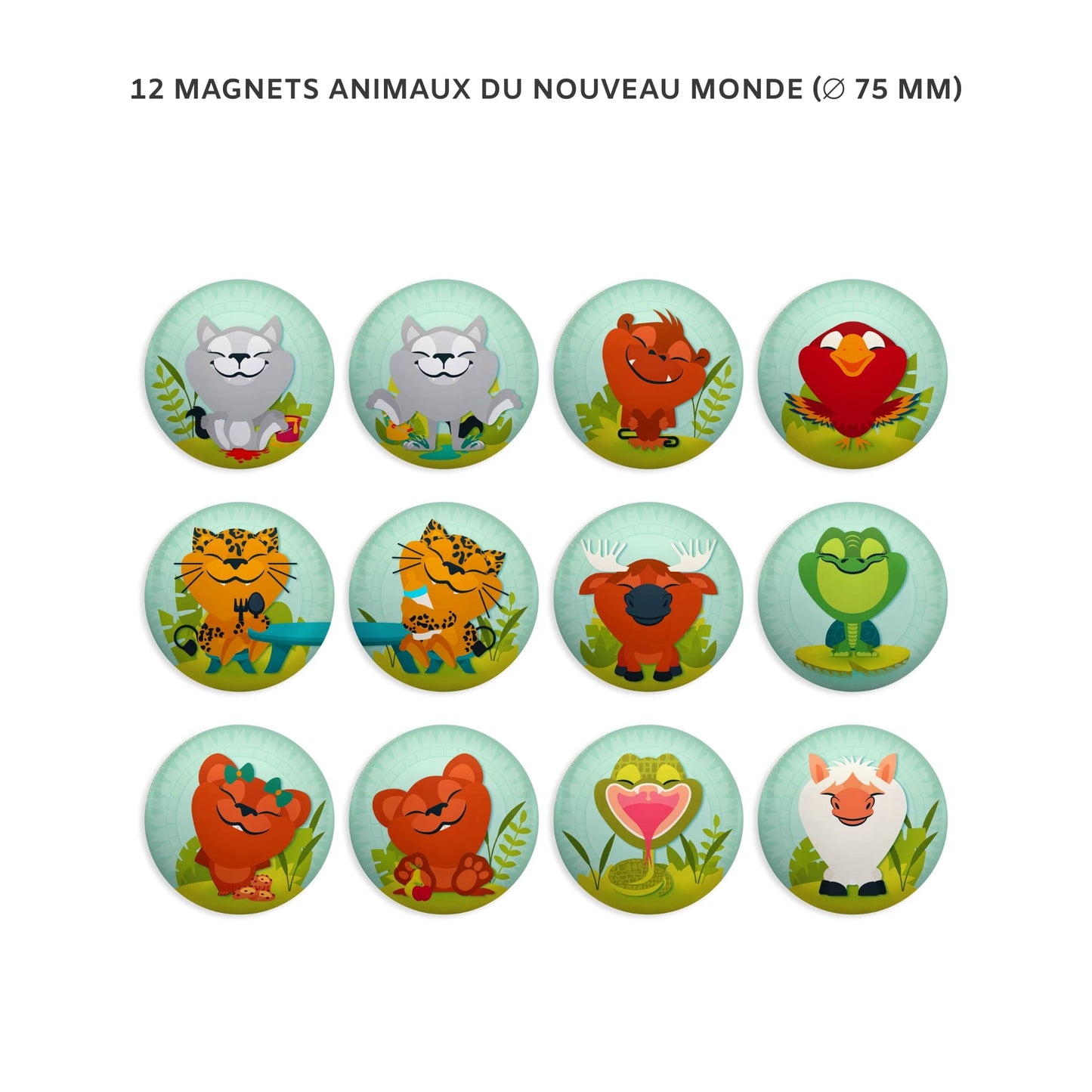 Zoom fresque Java avec magnets animaux d’Amérique – décoration ludique pour crèche