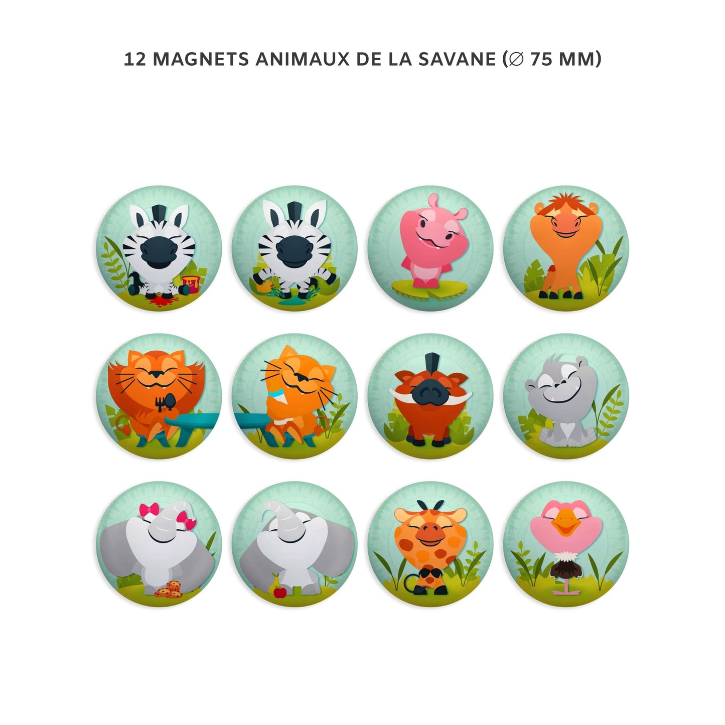 Zoom fresque Java avec magnets animaux de la savane – éveil sensoriel en crèche