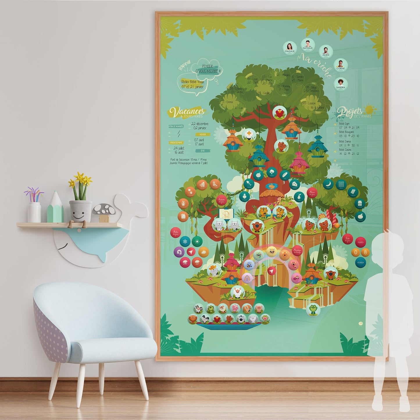 Fresque Séquoia – décor Amérique : inspiration totems et faune native pour une immersion graphique et culturelle