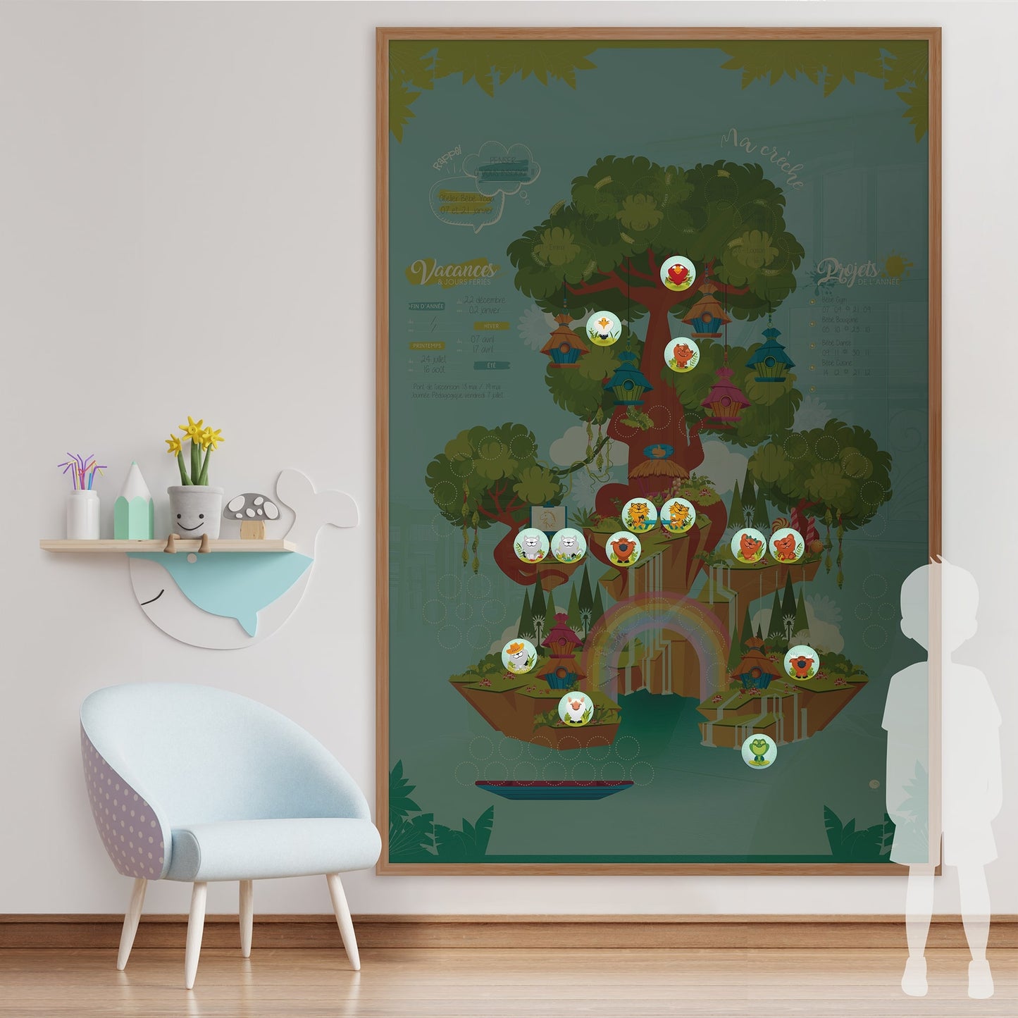 Pack magnets décor Amérique pour fresque Séquoia – inspiration totem et faune native
