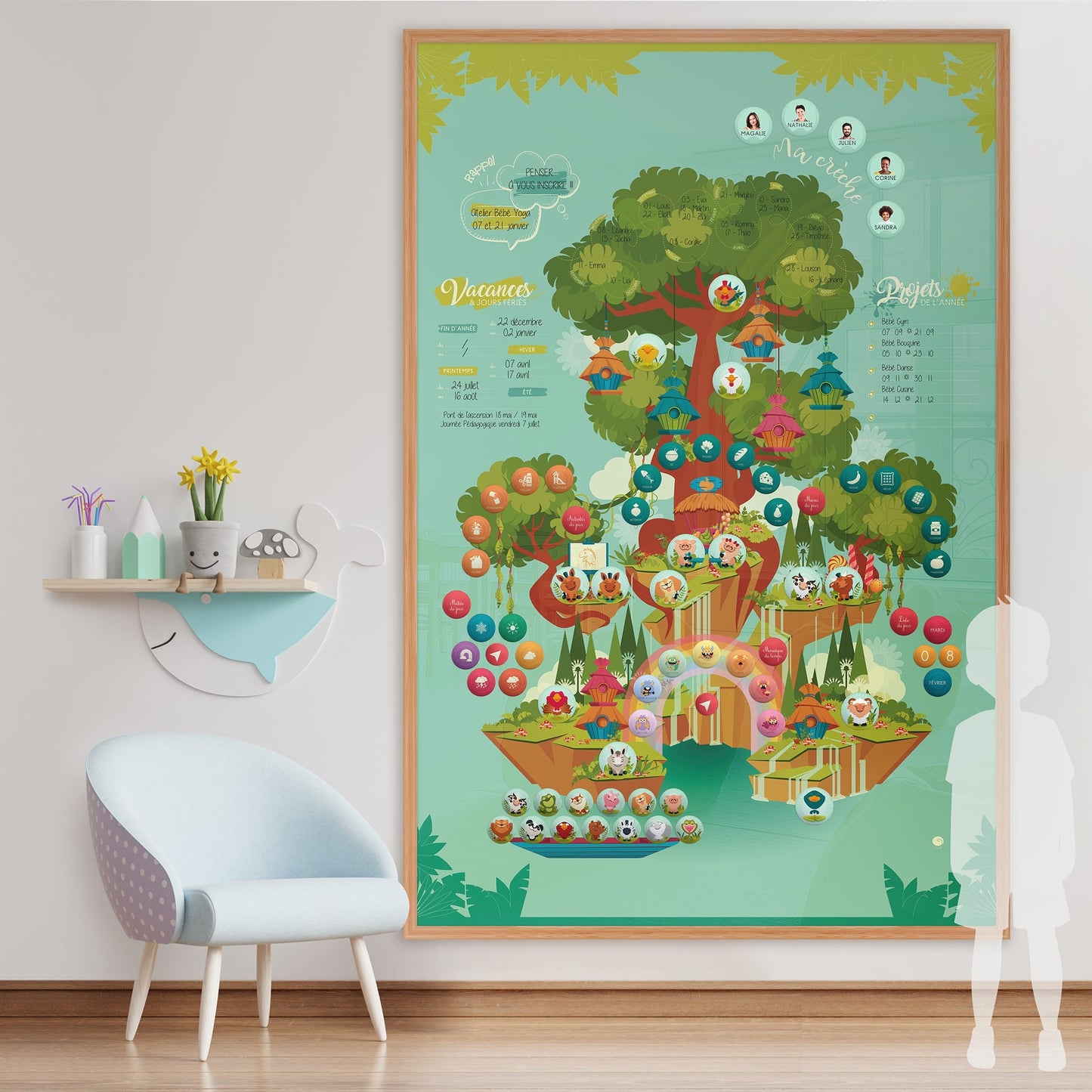 Fresque Séquoia – décor Ferme : un univers rassurant et familier pour ancrer les repères dès le plus jeune âge