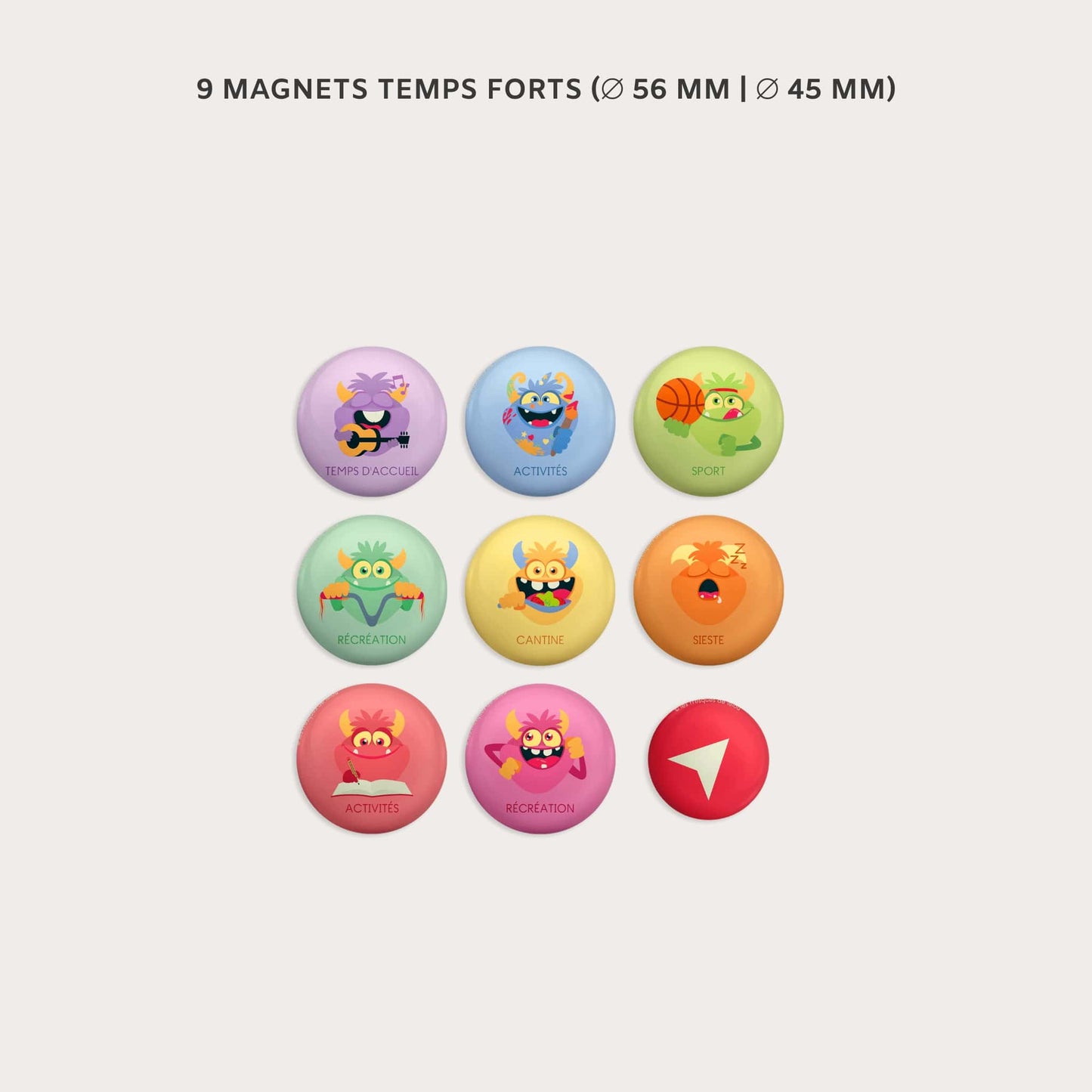Magnets Temps forts – repères pour organiser la journée en maternelle