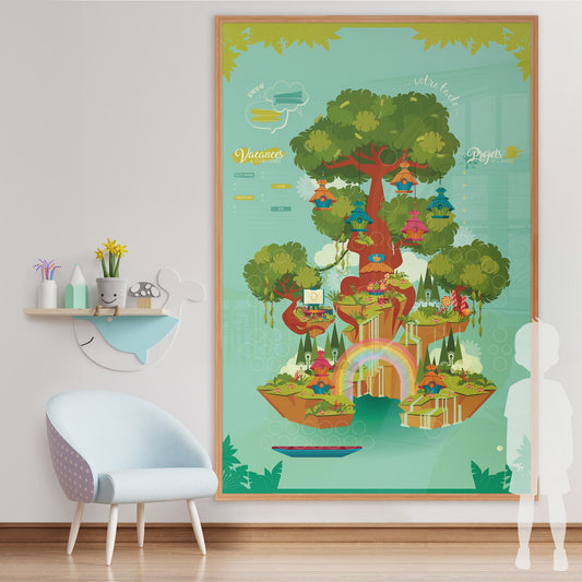 Fresque Séquoia sans magnets – version vierge pour personnalisation libre en crèche