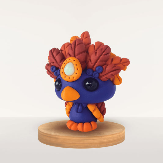 Objet symbolique fait main – talisman Plume Indigo