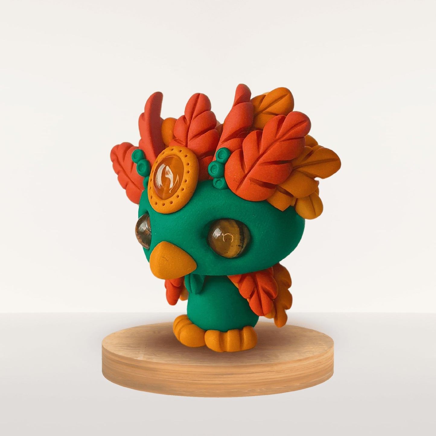 plume jade en pâte Fimo, fait main