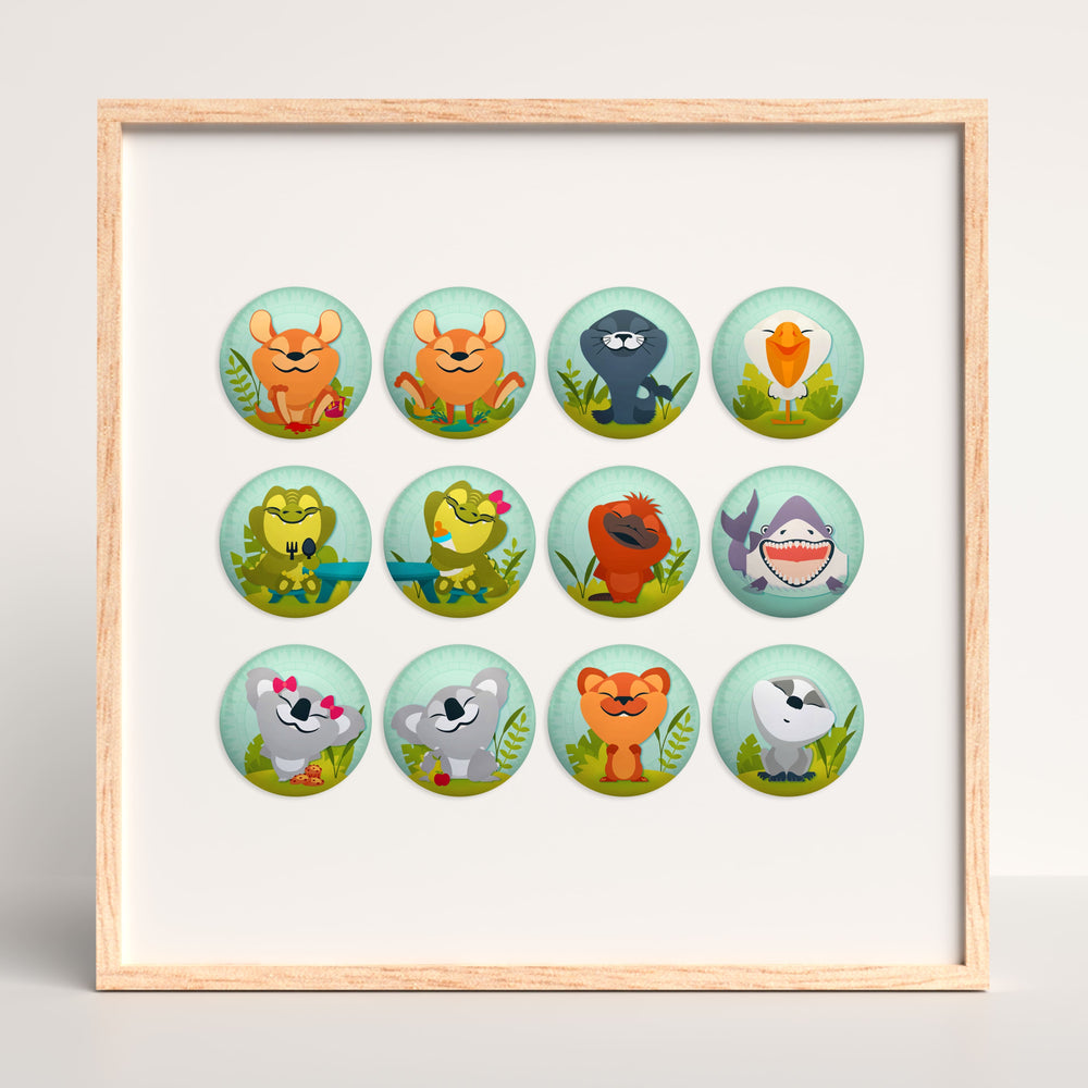 Magnets ⚉ Animaux tableau crèche