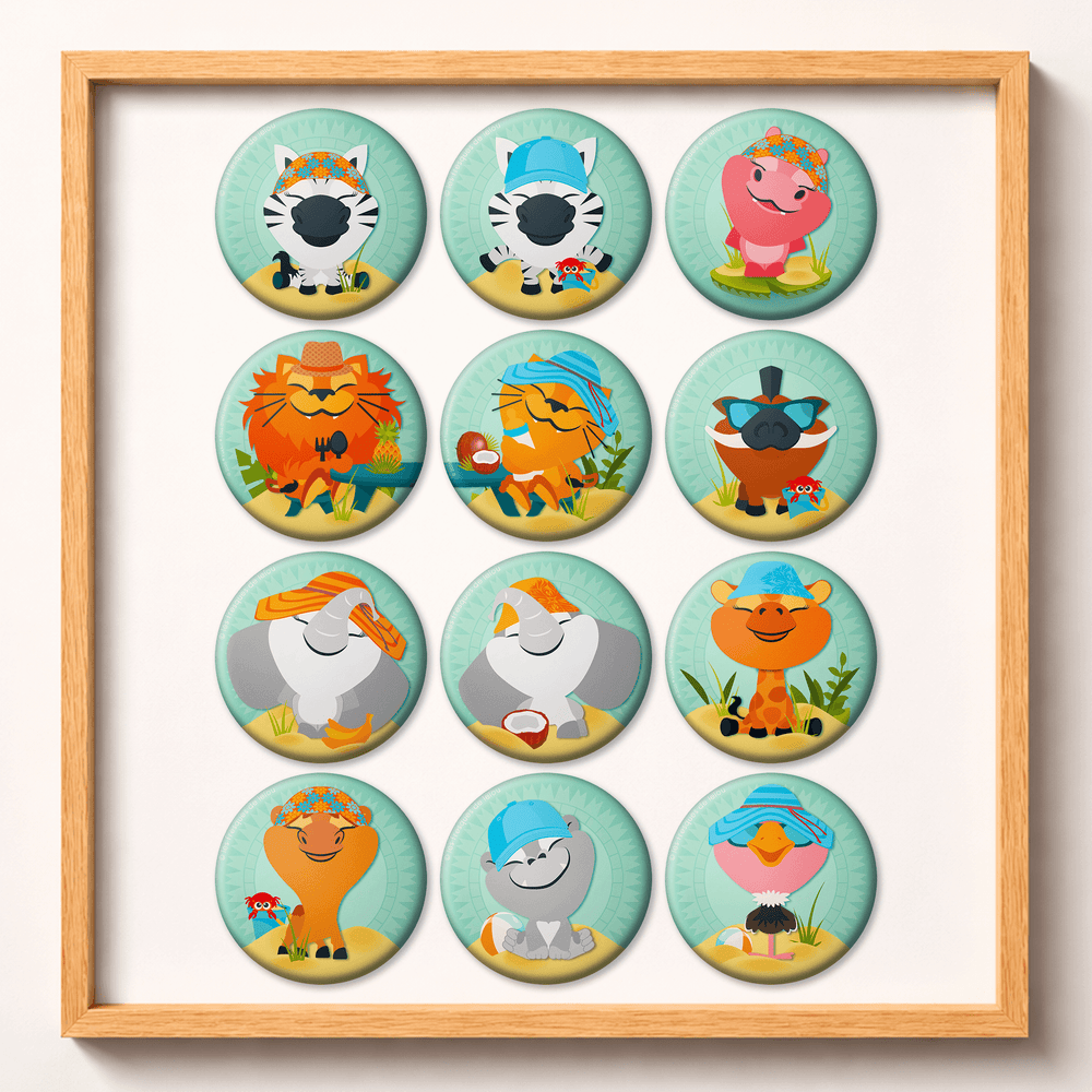 Magnets ⚉ Animaux tableau crèche