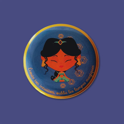 Magnet Mantrâme Chakra Troisième Œil – Mantra introspectif “Écoute ton intuition, oublie les lampes magiques”