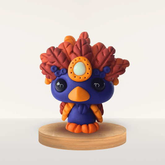 Plume Fimo indigo – talisman d’intuition et de protection